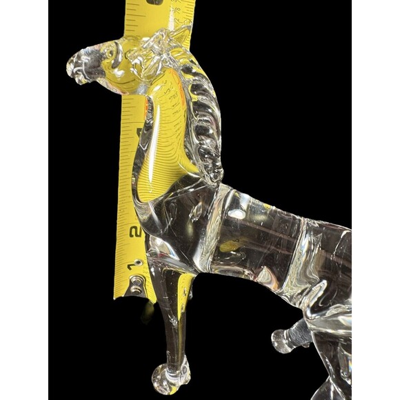 VTG David C Beaubien Clear Art Glass HORSE 1997 desk table decor country - Picture 4 of 10